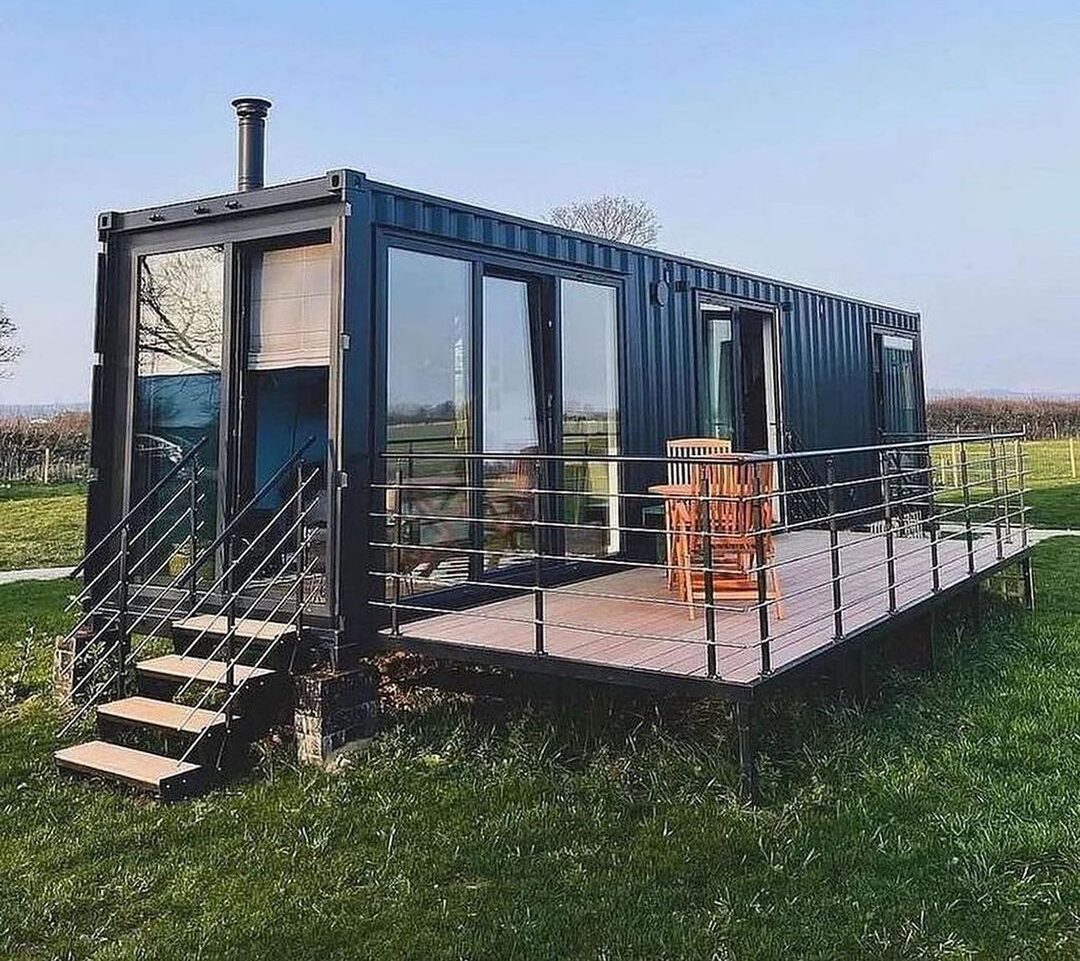 Container home setup in farm.