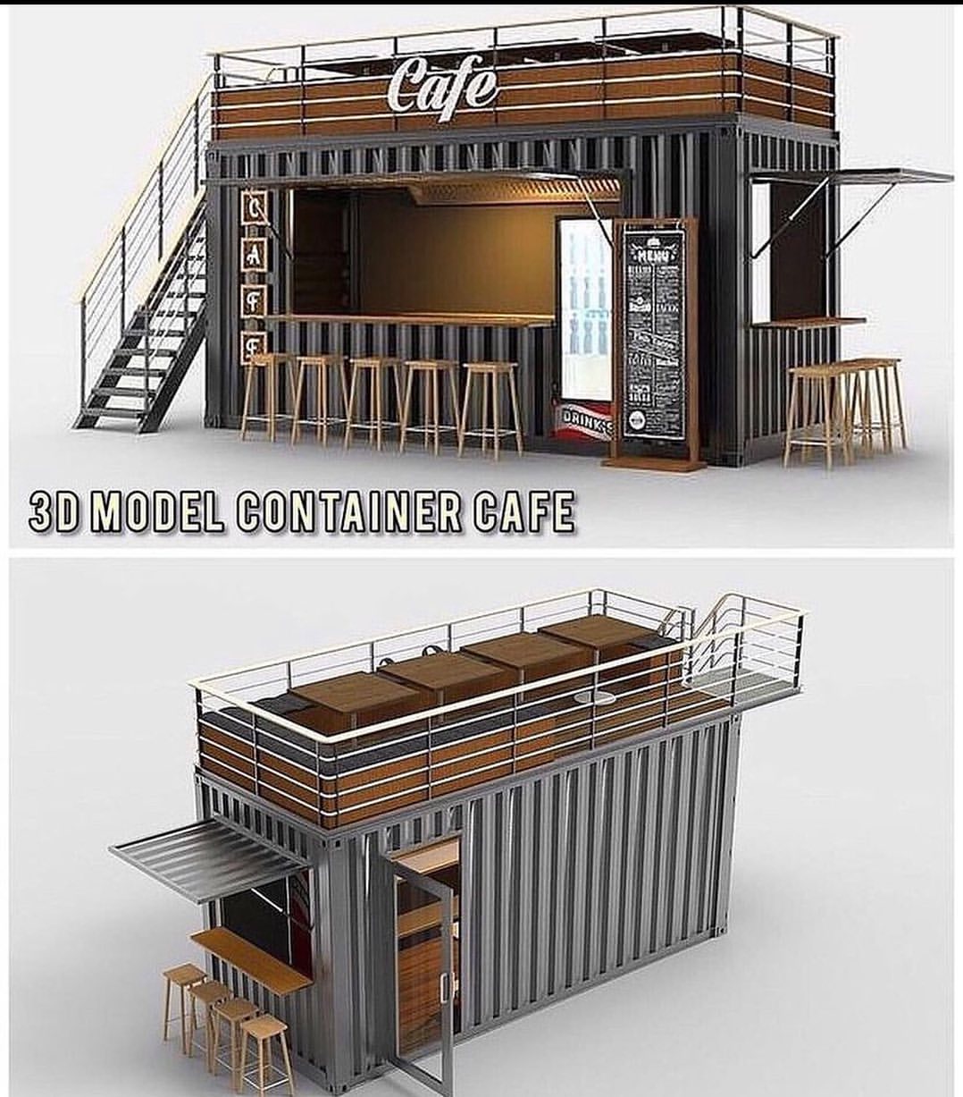 A beautiful container café.