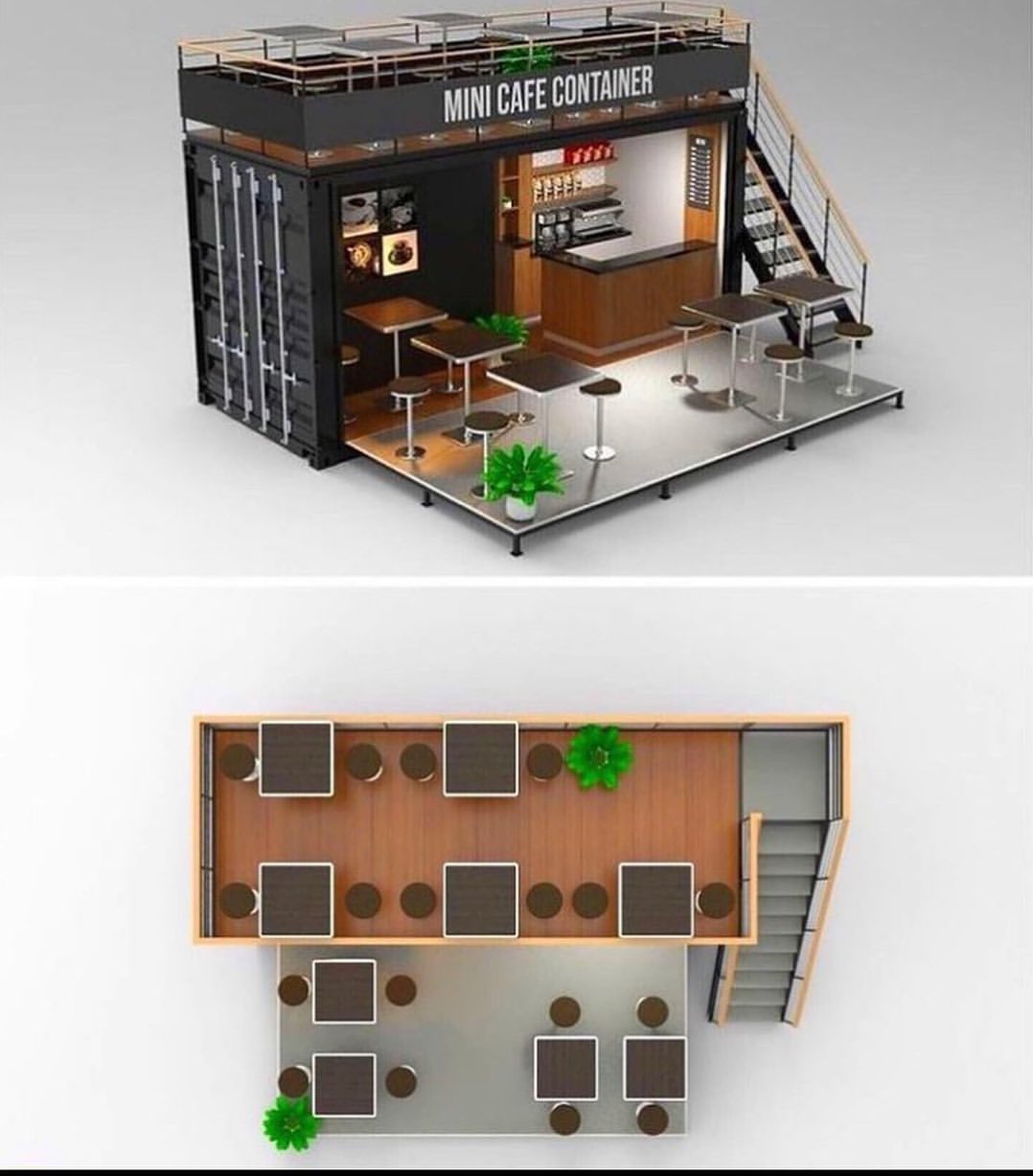 A layout design of portable restaurant.