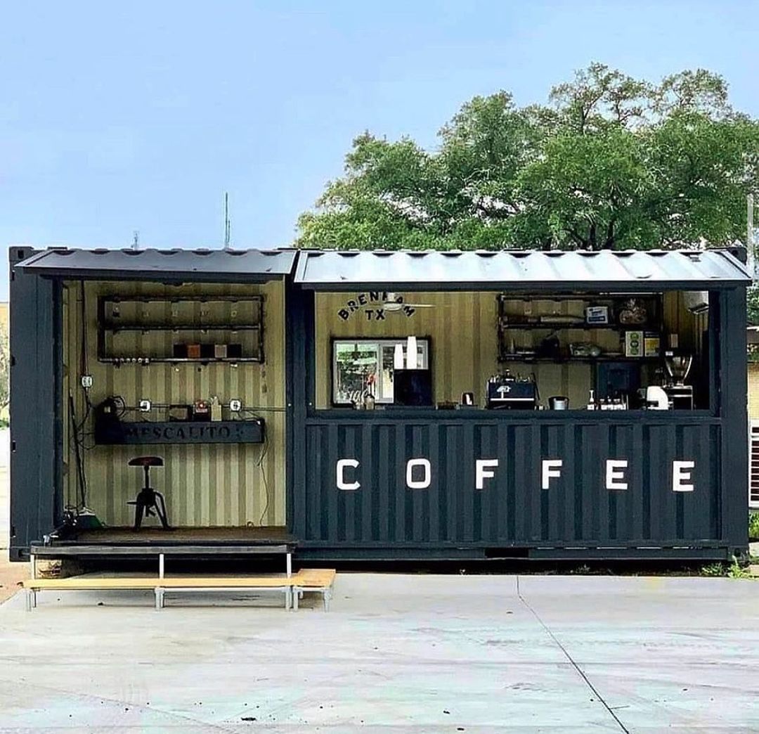 A black-colored portable coffee shop container