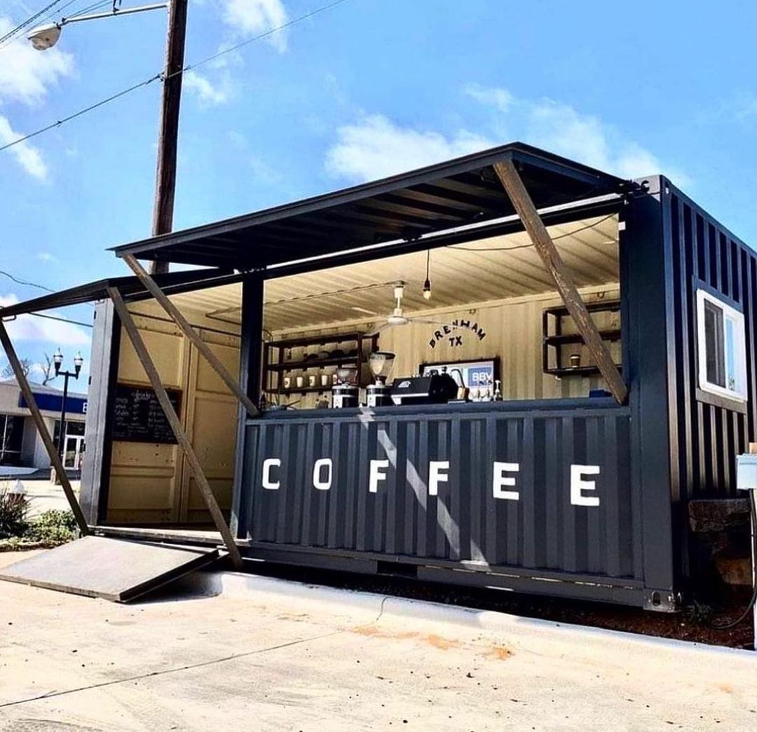 Container coffee shop setup.