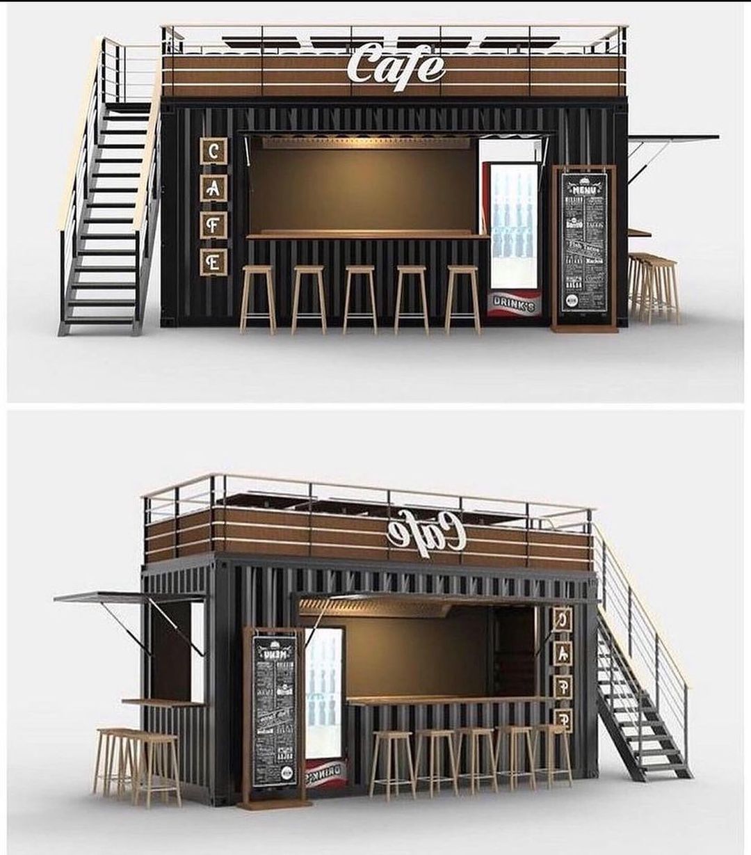 Container café design.